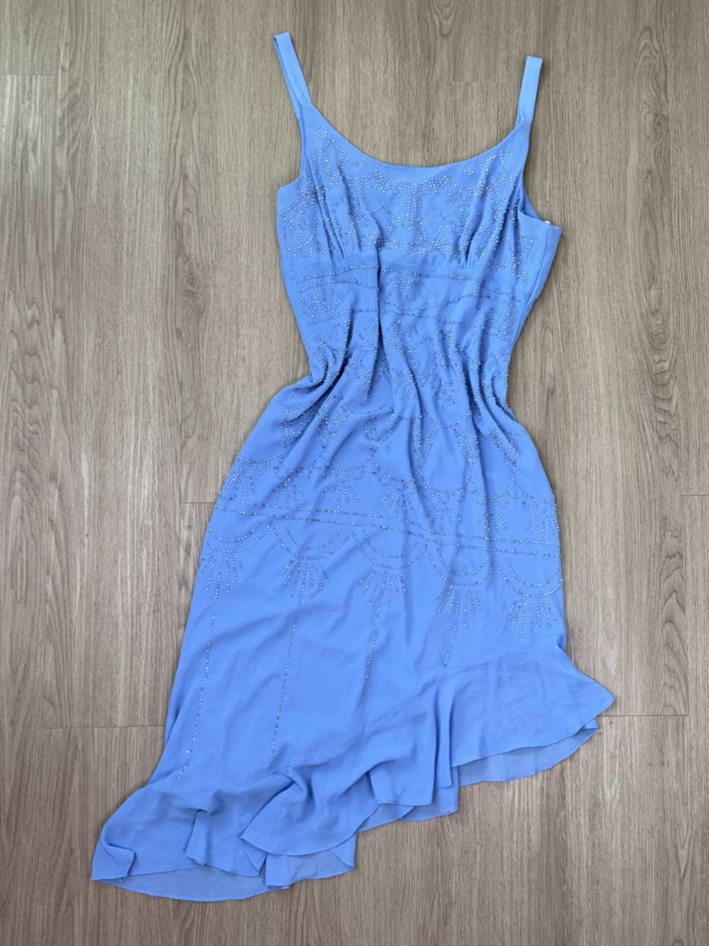 Light purple-Blue Sleeveless Asymmetrical Dress